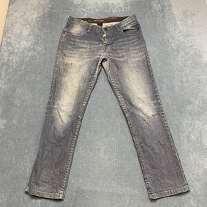 Tony Hawk Jeans Mens 32x30 Blue Denim Cotton Stretch Medium Wash Skinny Leg
